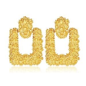 Textured Metal Drop Earrings